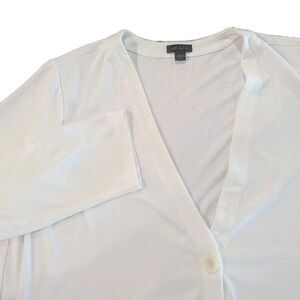 J. Jill Wearever Open Front Rayon Ivory Pocket Soft Stretchy Jersey Cardigan XL